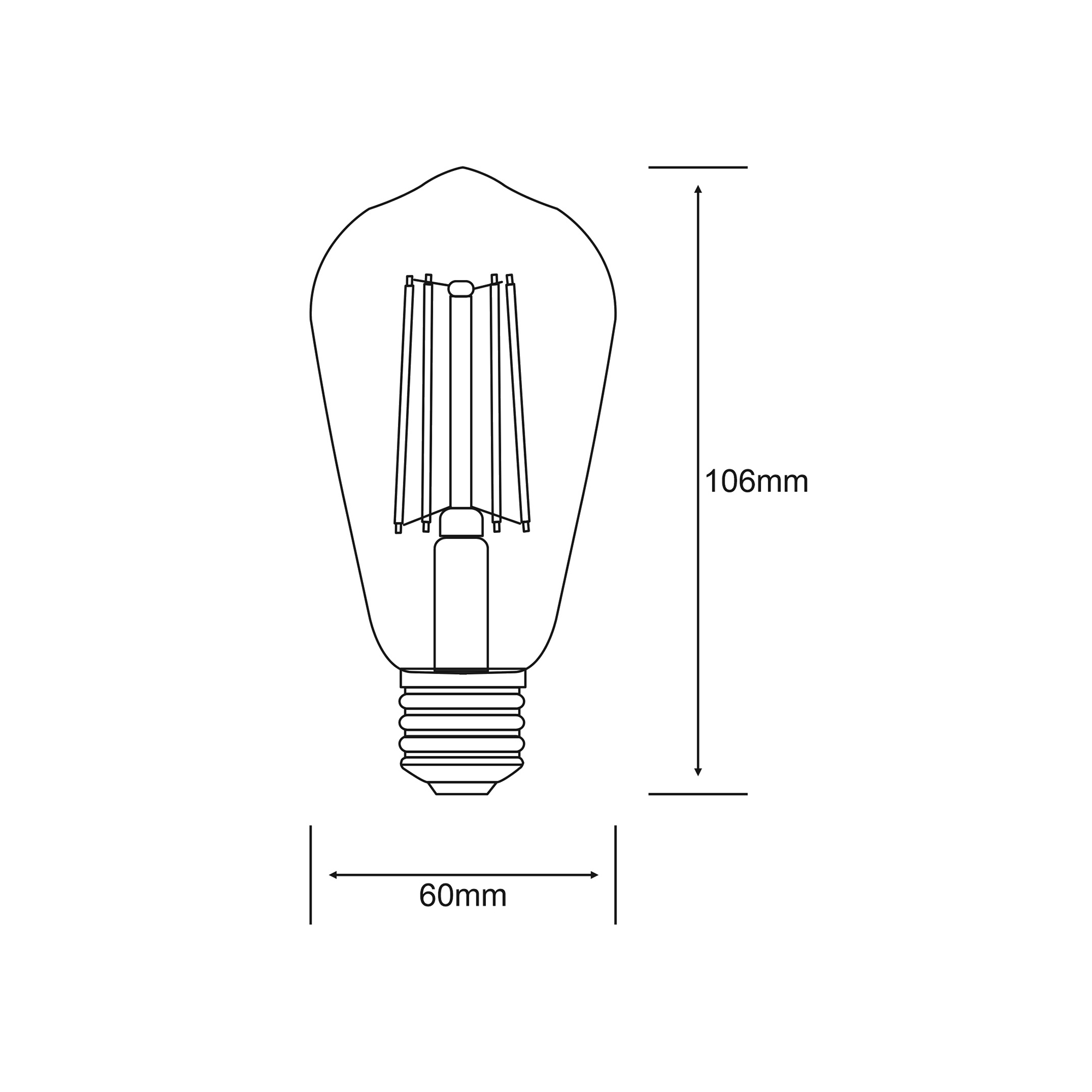 1411453  Value Classic LED Rustica Tradition Tip ST64 E27 4W 4000K Clear Glass